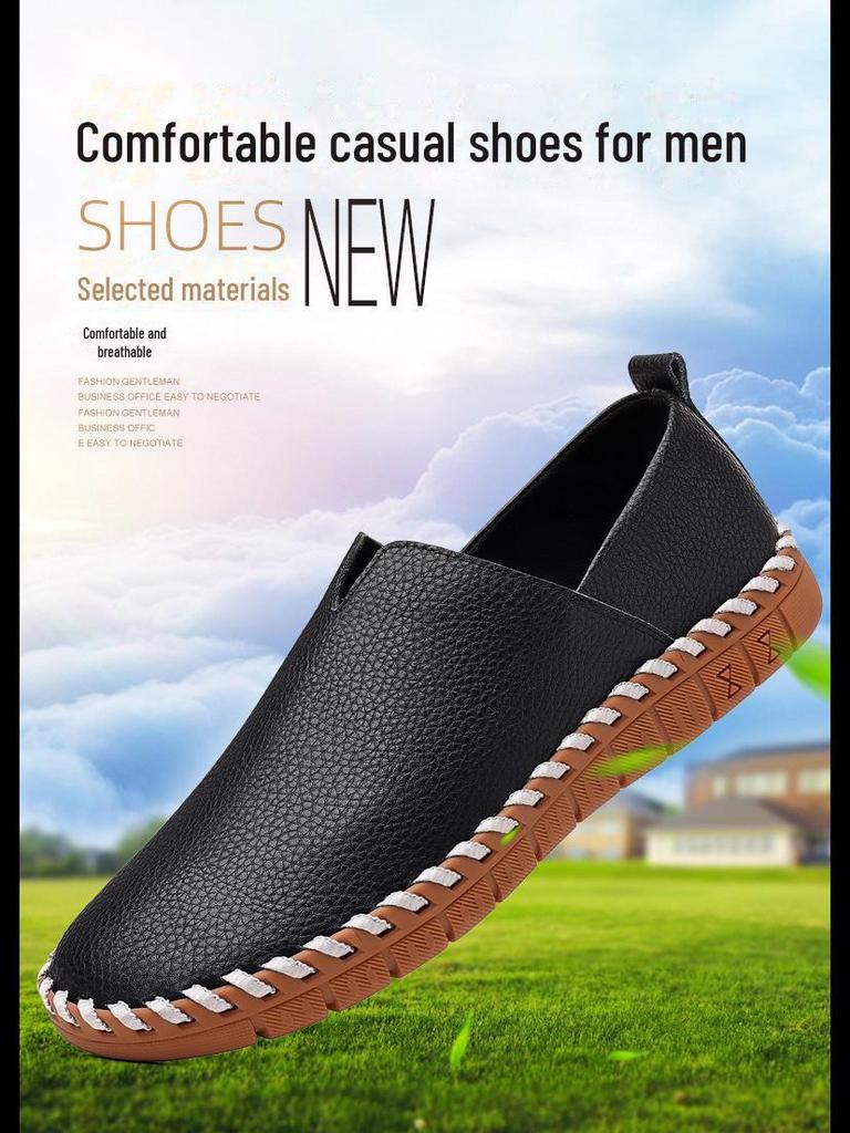 Мужские повседневные туфли-лодочки из искусственной кожи большого размера с круглым носком