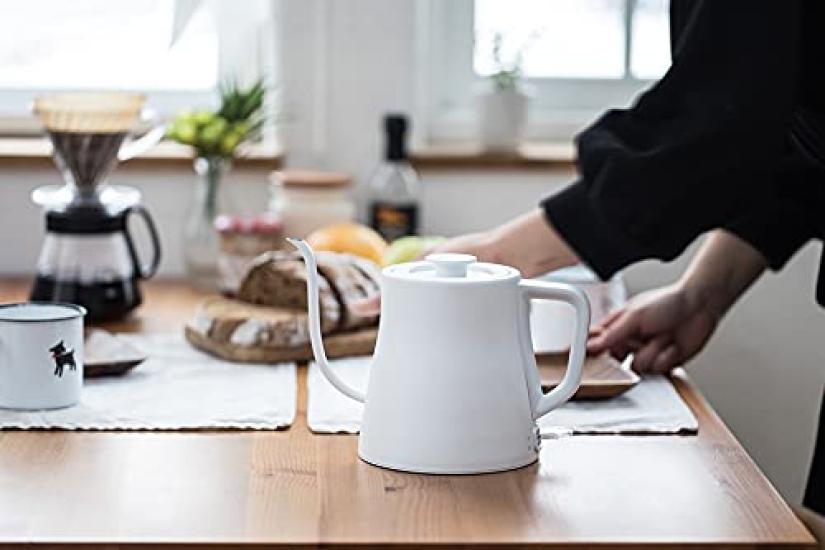 Ручной чайник электрический чайник белый стильный чайник из нержавеющей стали кофейник капельный электрический чайник до 800 мл