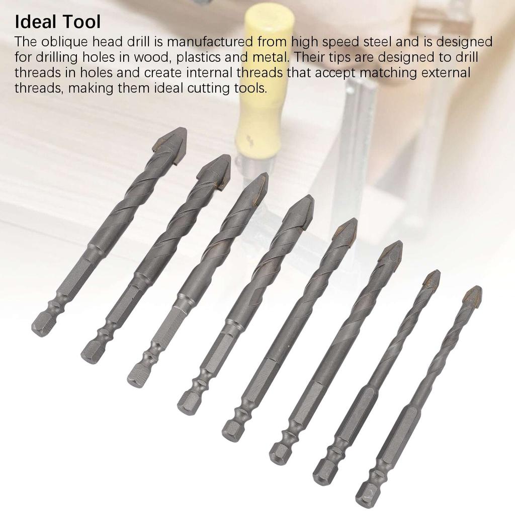 8 шт. Высокопрочное эксцентриковое сверло скрученное многофункциональное твердосплавное шестигранное сверло с косой головкой для стен плитки