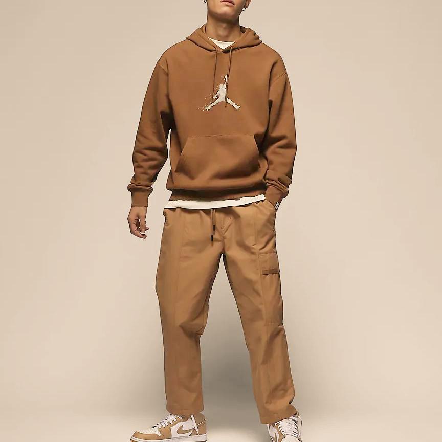 Jordan Основы однотонные повседневные брюки на шнуровке, тканые, мужские, низ Legendary-Dark-Brown FN4540-231