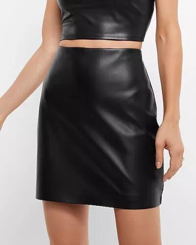 Юбка Slim Fit Sexy Unique Black Women Mini из натуральной овчины, дизайнерская кожа