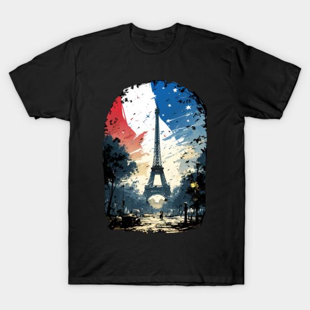 Asian Size Cotton Unisex Tshirt Print T-shirt Eiffel T-shirt No-Cut Print Regular Fit