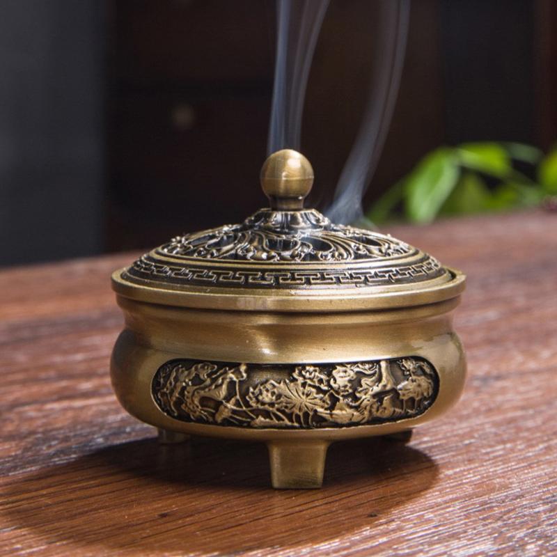 Чистая медь антикварная трехногая ароматерапевтическая печь своими руками бытовая сковорода для дома благовония проволока курильница для чайной церемонии украшение
