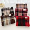 Korean Style Plaid Scarf Women Winter Warm Fashionable Red Christmas
