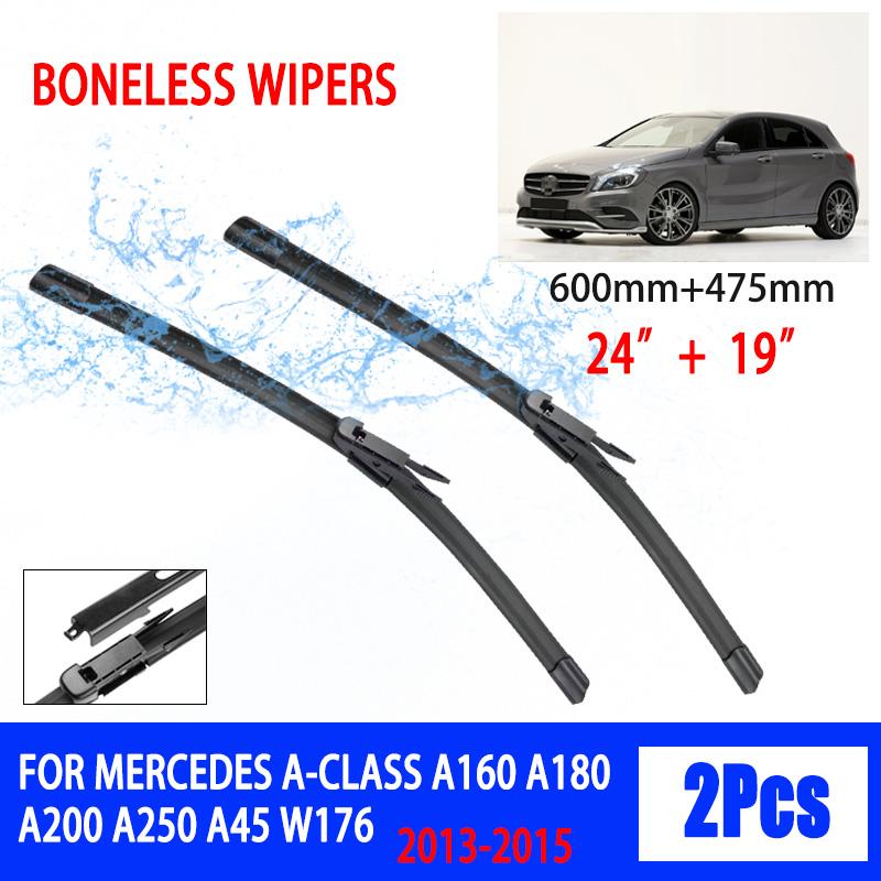 For Mercedes A-Class A160 A180 A200 A250 A45 W176 2013-2015 Car Wiper Dovetail Soft Rubber Windscreen HD Quiet Automotive Wiper