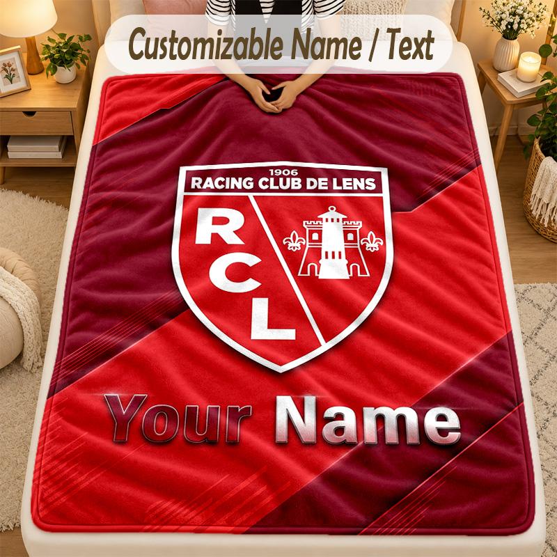 Flannel Blanketracing club de lens Custom Name Text Personalized Soft Warm Throw Blanket Home Decor Gift