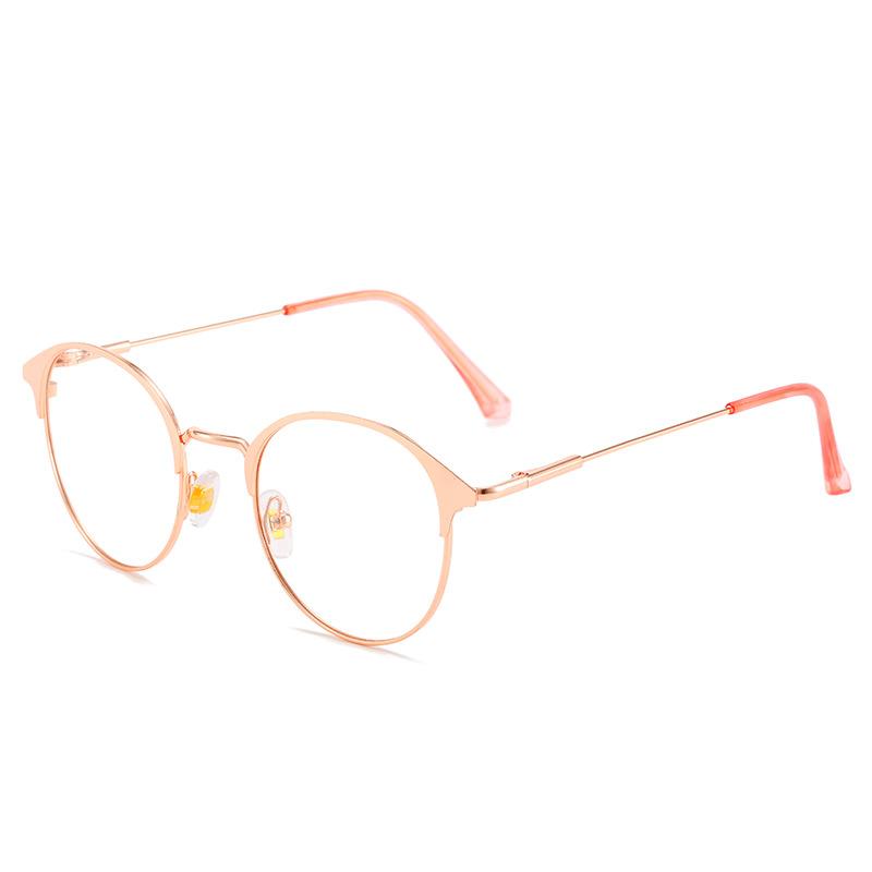 Очки с круглой оправой в простом стиле, металлическая оправа, полная оправа, оправа-бровь, простые очки, меняющие цвет, очки с защитой от синего света, женские