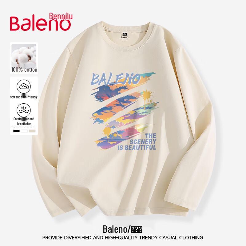 Мужская футболка Baleno из чистого хлопка JPB с принтом 'Cloud D', с длинным рукавом