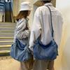 Denim Shoulder Bag for Women Men Teenage Causal Messenger Bags Student Book bag Vintage Crossbody Sling bags Handbag Shopper sac