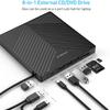 External CD DVD Player USB 3.0 with 4 USB Ports and 2 TF/SD Card Reader, External CD/DVD Drive for Laptop Windows 11/10/8/7/XP/Vista Linux Mac