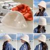 Furry Fisherman Cap Plush Basin Sun Cap Outdoor Panama Hat for Women