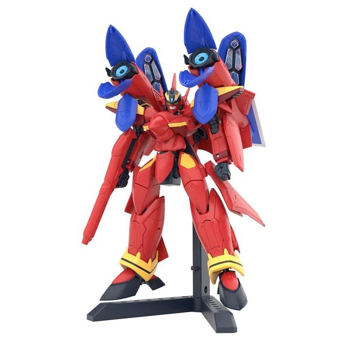 HG Macross 7 VF-19 Fire Valkyrie with Sound Booster 1/100 Scale Color-Coded Plastic Model Kit, Red