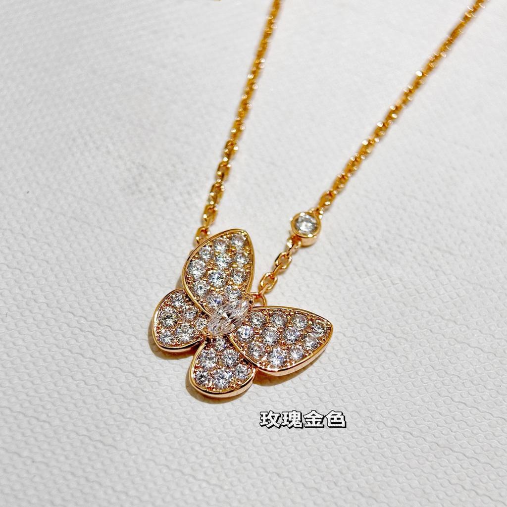 Latest Hot Brand Vintage Women's Necklace Luxury Jewelry For Women 925 Silver Butterfly Shape Designer Pendant Chain Necklaces