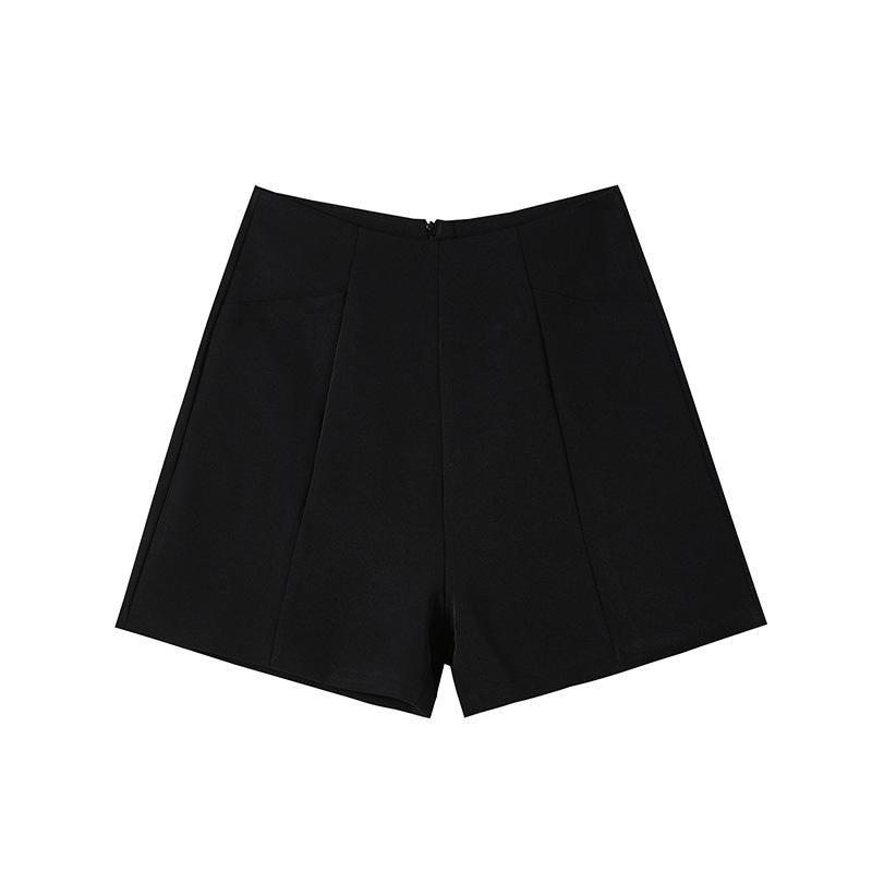 Shorts for Women's Summer High Waist New Black Loose A-line Wide-leg Slimming Outside Wearing Casual Spicy Pants Three-point Pants