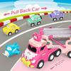 Toddler Car Toys for Girl Pink Princess Transport Carrier Trucks with Lights & Music Friction Power Birthday Christmas Gift