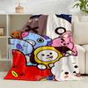 1PC Colorful Cartoon kpop Flannel Blanket Gift, Suitable for Both Men And Women, Soft Ideal for Beds And Sofa, Birthday Or Christmas Gift