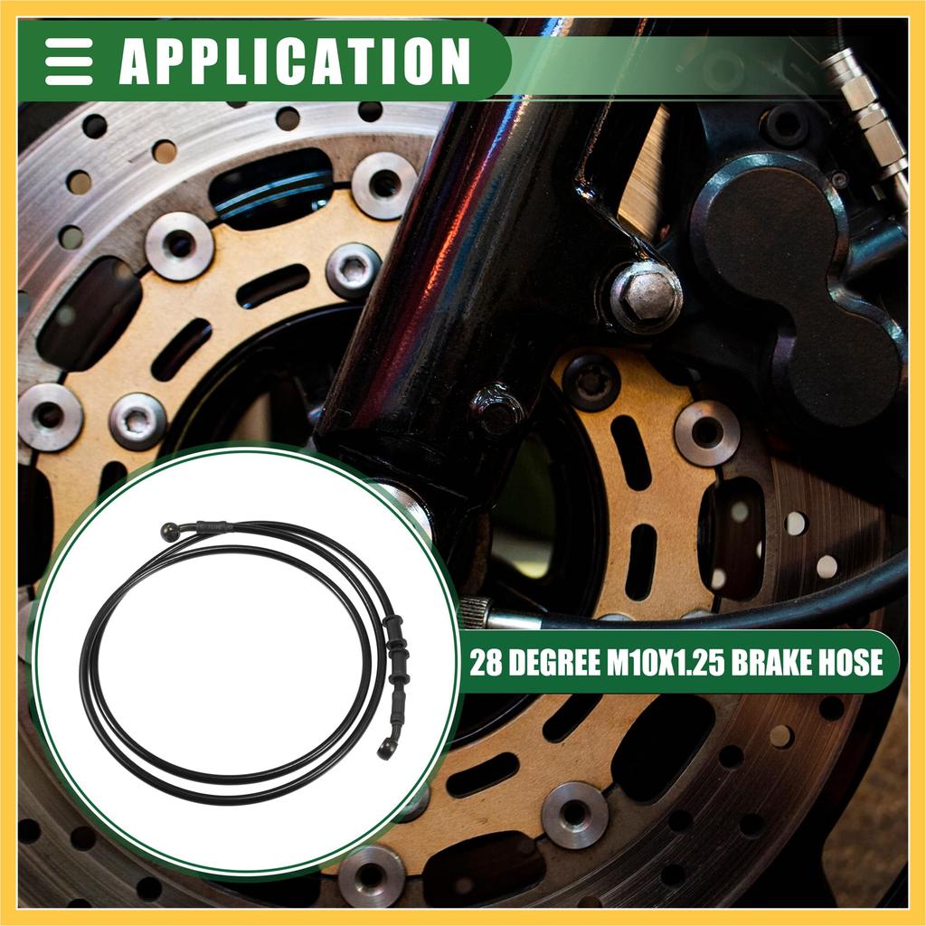 BULLSPANN Мотоциклетный тормозной шланг, Шланг сцепления, Шланг, Для мотоциклов, квадроциклов, внедорожных мотоциклов, Универсальный, Прочный, Замена, Черный, Угол 28°, 170см
