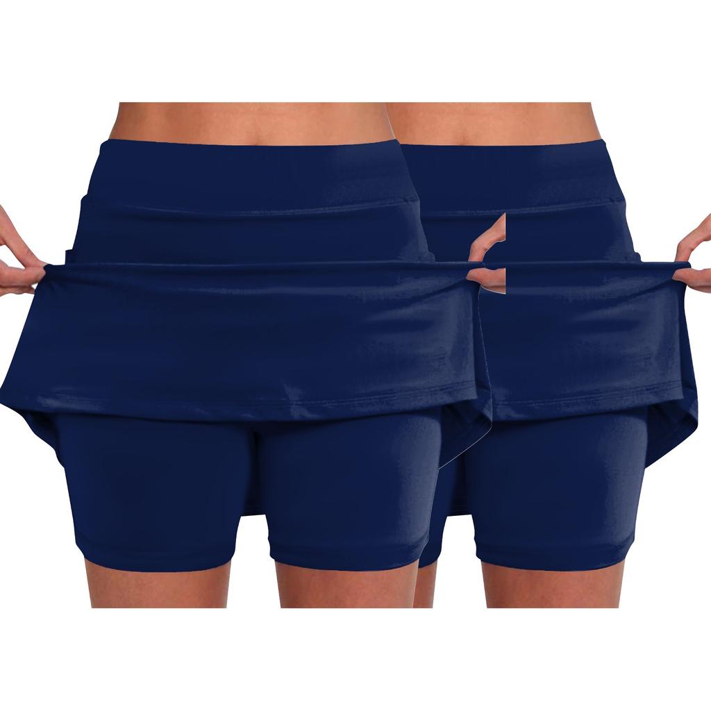 2 шт. эластичные брюки-кюлоты для йоги для женщин, однотонные спортивные шорты, легкие узкие однотонные бегуны с высокой талией