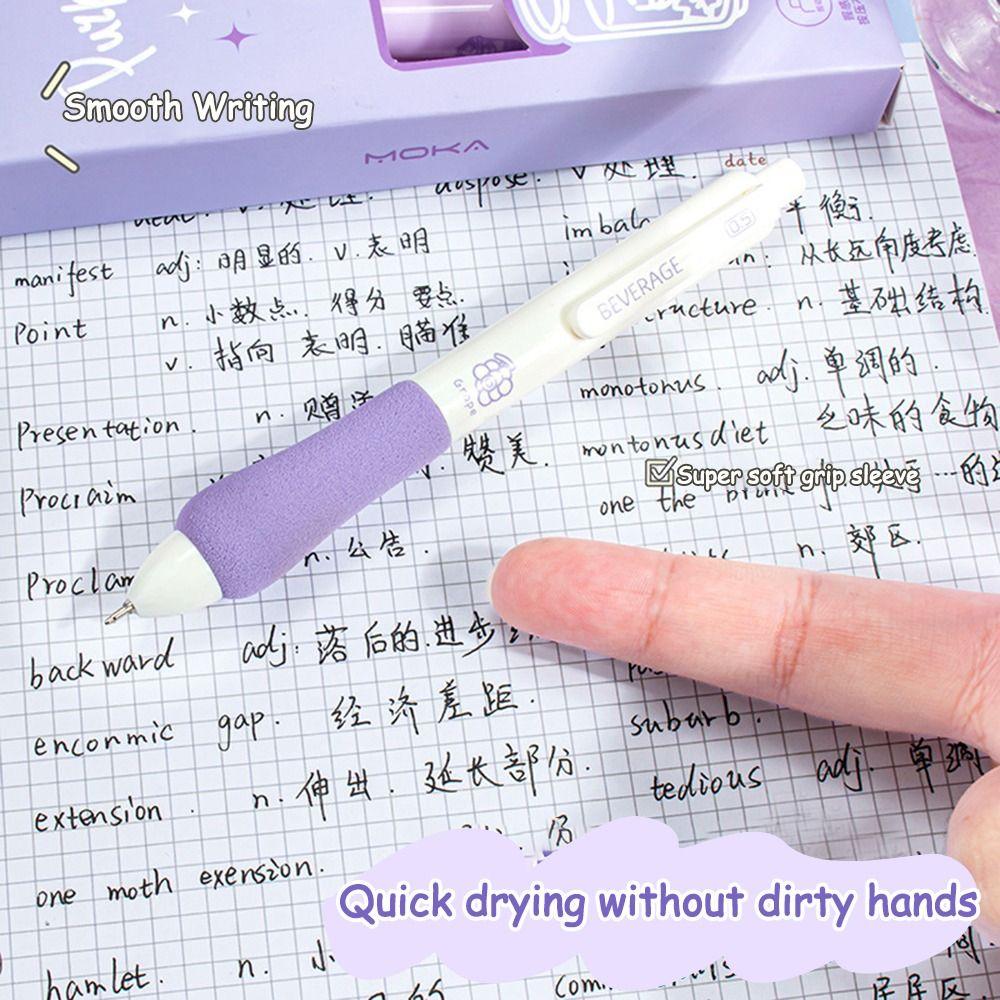 5PCS/Set 0.5mm Gel Pen Soft Grip Neutral Pen New Ballpoint Pen Students