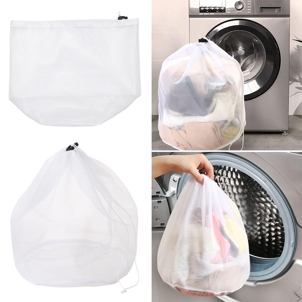 Durable 4 Sizes Nylon Laundry Wash Bag Drawstring Storage Pouch Bag Laundry Care