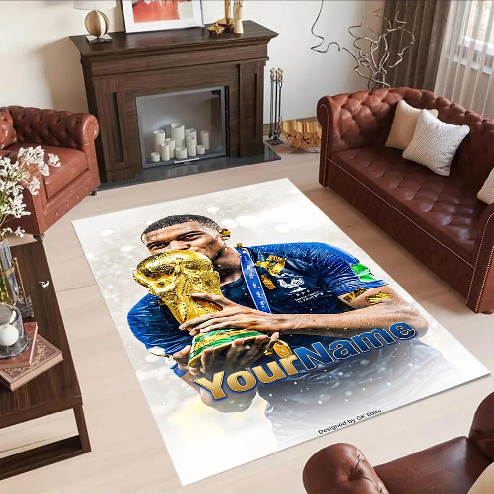Mbappe 112 Personalized Name Carpet Suitable for Dining Room Outdoor Hallway Bedrooms Antislip Carpet Anime Office Decor Perfect Gift for Women/Men