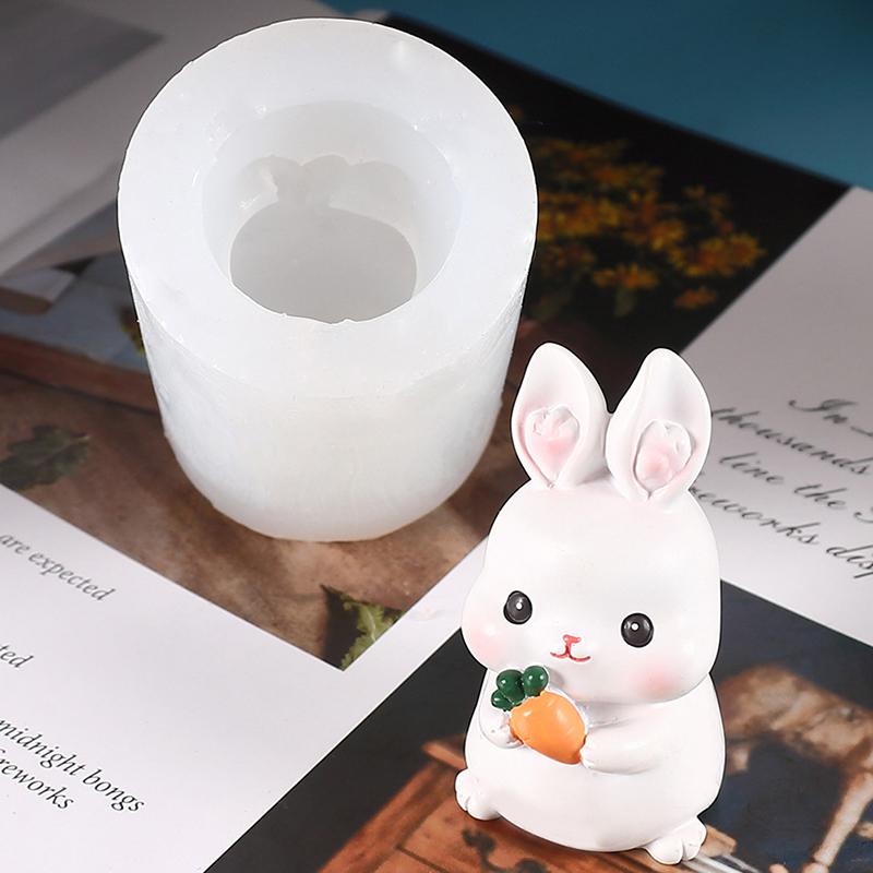 Милый кролик силиконовая форма Diy помадка для выпечки маленький белый кролик мусс форма для торта