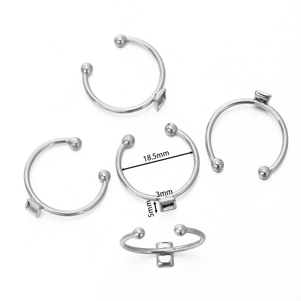 5 шт. Золотой Цвет Нержавеющая Сталь Открытое Кольцо Кабошон Камея Пустая Основа с Подносом Заготовки для Кольца DIY Изготовление Бижутерии Фурнитура