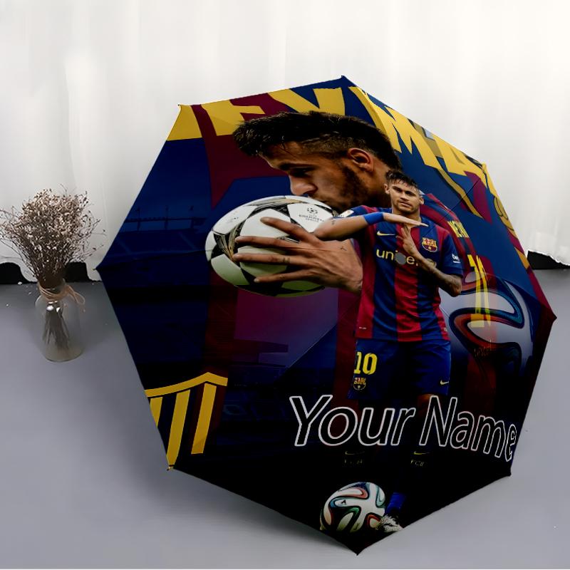 Personalized Name Brazilian football player Print Umbrella, UV Shielding. It Has Eight Sturdy Ribs for Outdoor Use And Perfect As a Holiday Gift