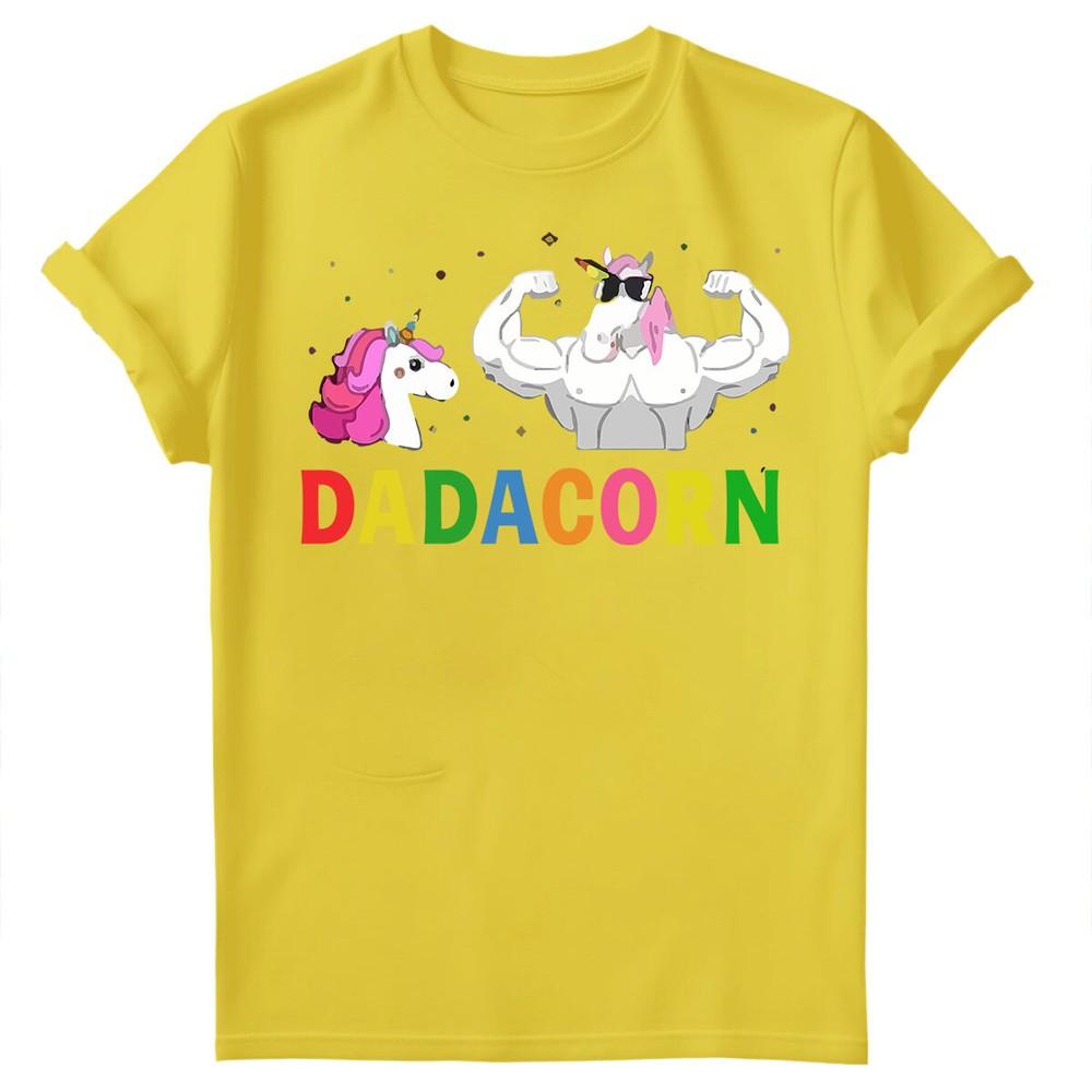 Fathers Day Unisexs T Shirt Funny Unicorn Dadacorn Daddy Gymer Dad Tee Top FD