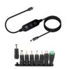 Кабель питания Type C на DC5521 5V9V12V15V20V с опциональными наконечниками, регулируемый 5V 20V для ноутбуков и беспроводных колонок