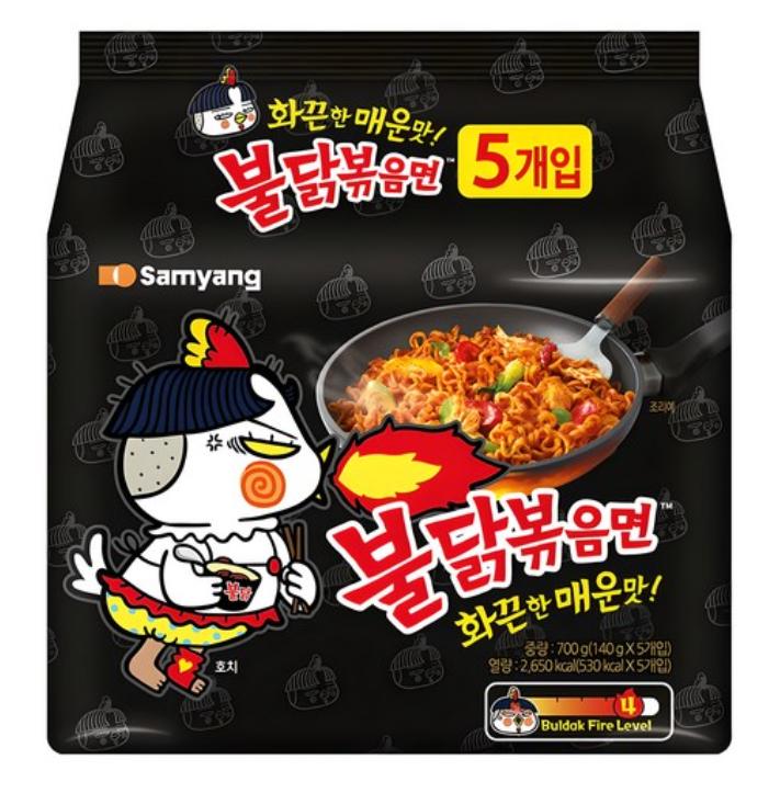 Корейская огненно-острая лапша Buldak Bokkeummyeon 140 г x 5 упаковок