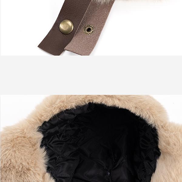 WTEMPO Faux Leather Plush Faux Fur Ear Protection Hats Couple Windproof Cold-proof Warm Bomber Hats Men's Autumn Winter Outdoor Cycling Skiing Hats