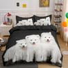 Samoyed Dog Duvet Cover King Queen Size Lovely Smile Pet Puppy Bedding Set Adults Women Cute White Animal Polyester Quilt Cover