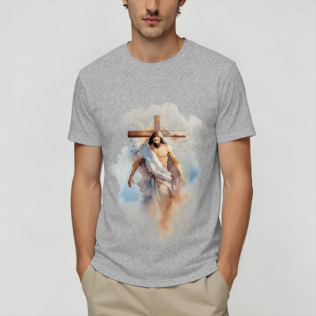 Happy Easter Jesus Cross T Shirt Summer Hip Hop T Shirts Unisex Cotton Crewneck 4XL 5XL 6XL Tees Short Sleeve Y2K Fun Tshirt