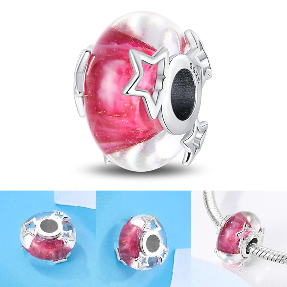 Новый Медный Красочный Цветок Муранское Стекло Шарм Подходит Оригинальный Браслет Ожерелье Сердце Муранское Стекло Сделай Сам Изысканные Ювелирные Изделия