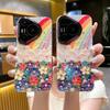 Blue Light Three-dimensional Resin Rainbow Flower Oil Painting Is Suitable for Huawei P70PRO Phone Case and MATE60 Metal Black Frame