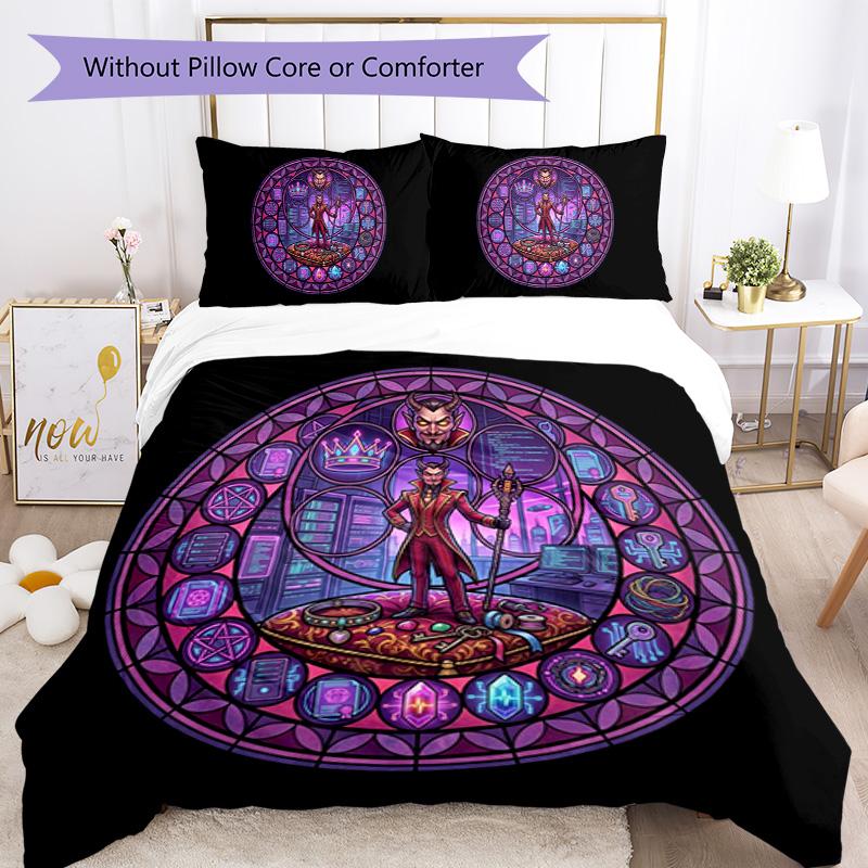 Devils Digital Realm Pattern Bedding,Quilt Set Quilt Cover Pillowcase Home Birthday Gift (1 * duvet cover + 2 * pillowcase, without core)