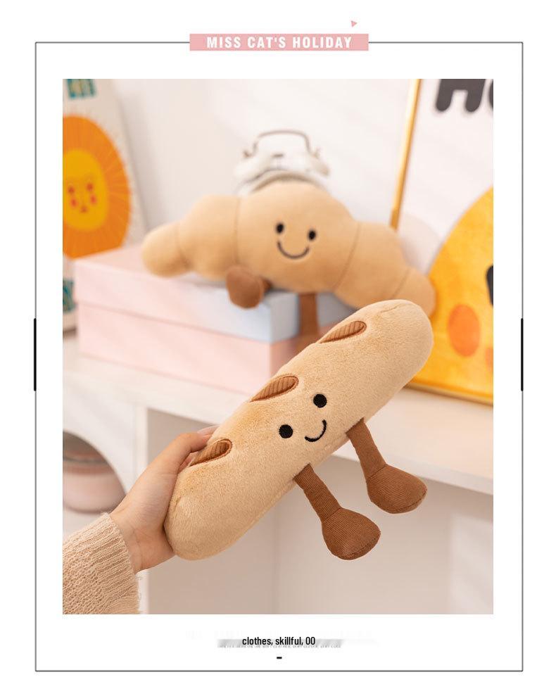 Плюшевая кукла-багет Моэ – Милая мягкая игрушка-хлеб, брелок и подвеска для рюкзака