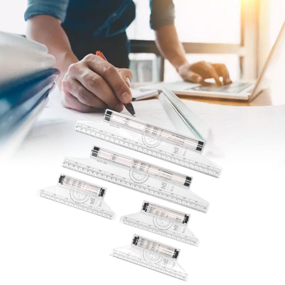 5pcs Clear Scale Rolling Ruler Light Weight Drawing Ruler Durable Measuring Ruler For Students