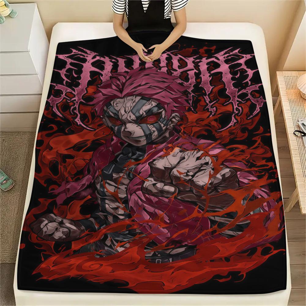1PC Demon Slayer Patterned Flannel Blanket Suitable For All Seasons For Home Decor Warmth And Comfort Gifts Holiday Present