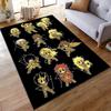 Cartoon Warrior Character Carpet with Black Background Decor Rug Suitable for use as an anti-slip for living room bedroom sofas