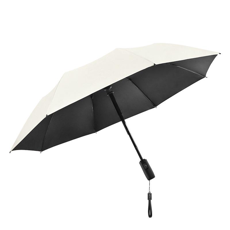 Men's High-End Folding Umbrella with Cooling Fan, Charging Sunscreen, Sunshade, and Rain Protection.