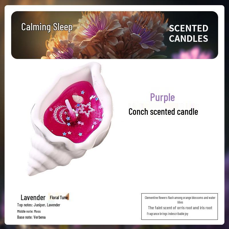 Seashell Scented Candle: Handmade Birthday Souvenir, Bedroom Ornament with Long-lasting Home Fragrance.