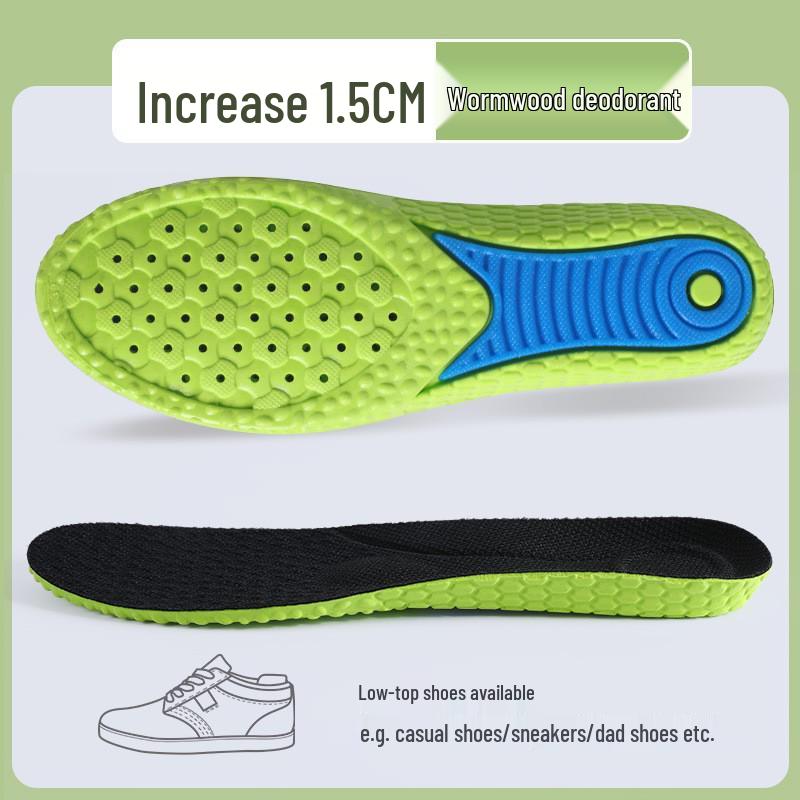 Unisex Odor-Resistant Shock-Absorbing Height-Increasing Insoles - Breathable & Invisible for Shoes and Boots