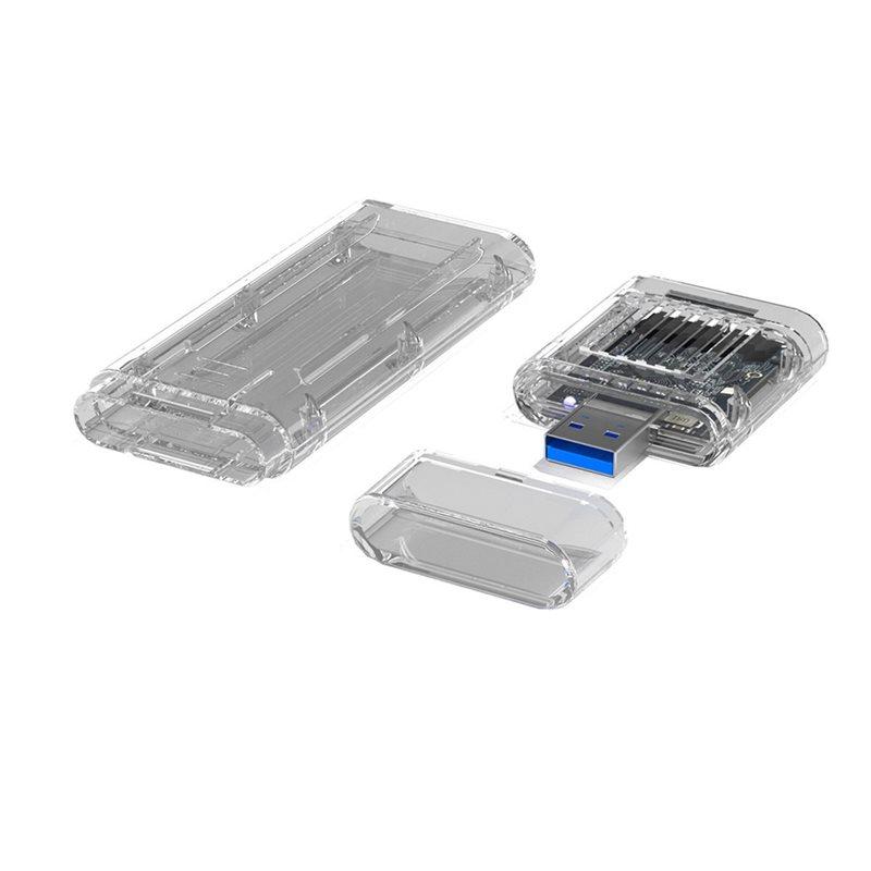 ABUO-Съемный корпус для M.2 NVMe SSD, внешний адаптер M.2 на Type-A USB3.2, кейс для NVMe SSD, аксессуары для ноутбука, прозрачный черный