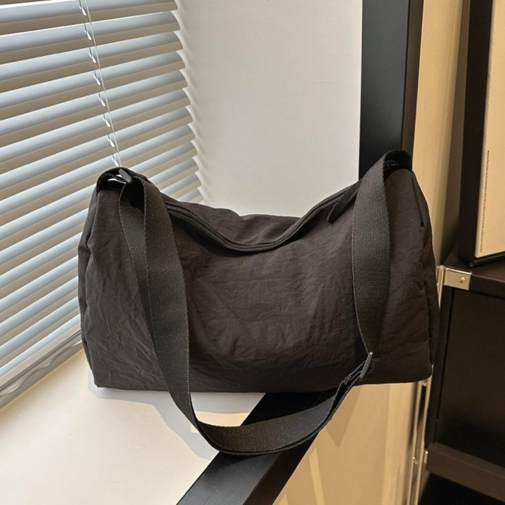Large Capacity Simple Crossbody Bag Solid Color Canvas Pillow Bag Versatile Shoulder Bag Women