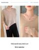 Mulberry Silk V-neck Sweater: Soft, Lightweight Velvet Knit, Women's Loose Fit for Autumn/Winter.