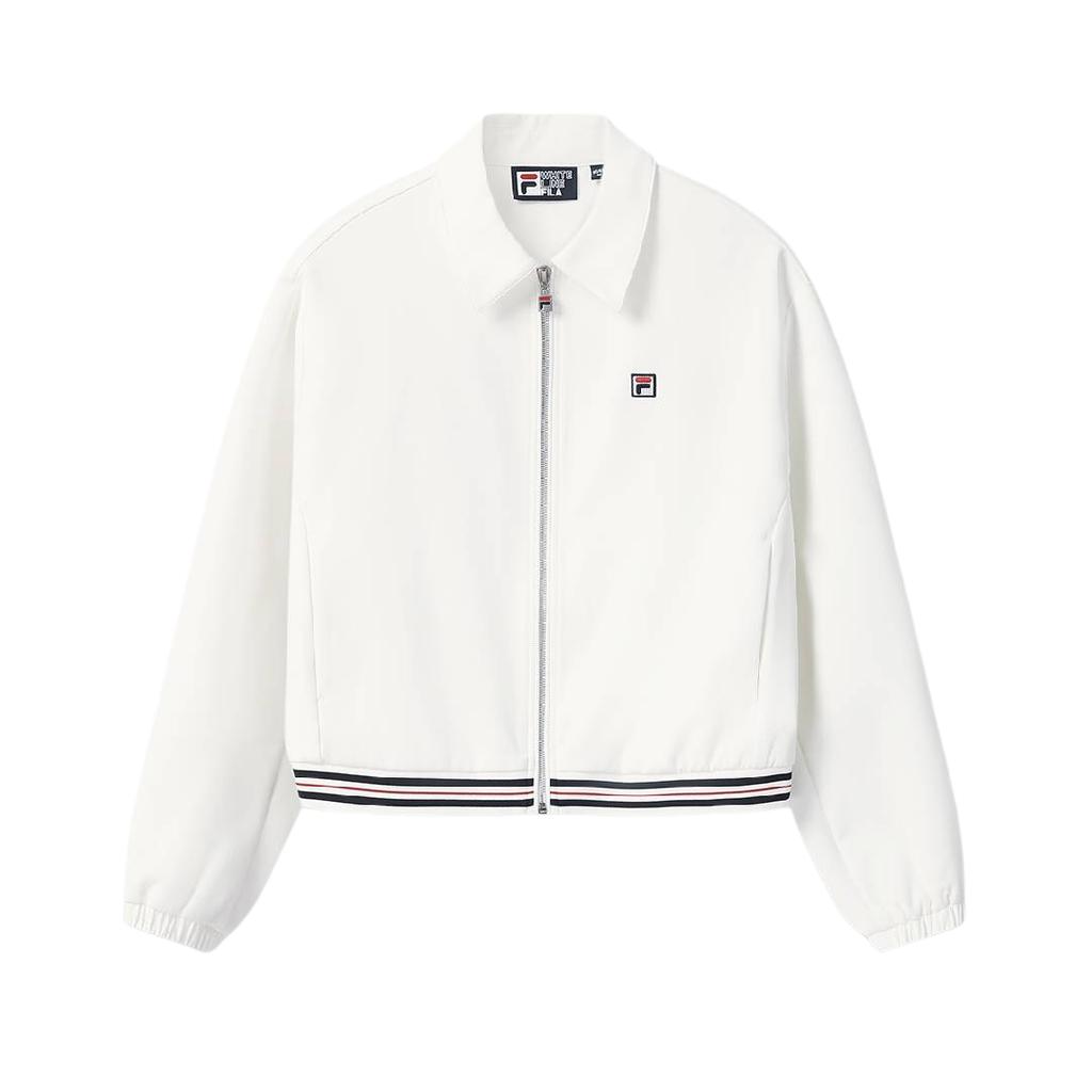 Fila Heritage Fw25 Логотип бренда Мода Повседневный Вязаный Поло с длинным рукавом Куртка Женские куртки F11W548709F-WT