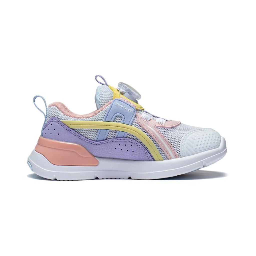 Li Ning Kids Cloud Five Shield Comfortable Daily Non-Slip Wear-Resistant Casual Shoes Kids Shoes White Purple Pink YKNT044-2