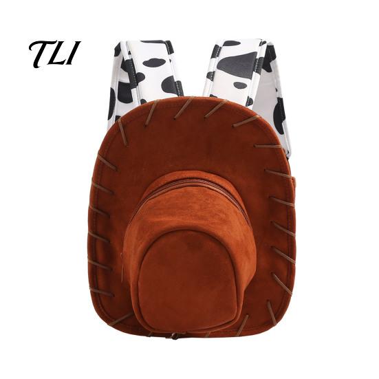 Lightweight Adjustable Shoulder Strap Bag Cowgirl Hat Backpack for Women, Western Style Backpack, Cowboy Boho Inspired Shape Daypack Country Concert,